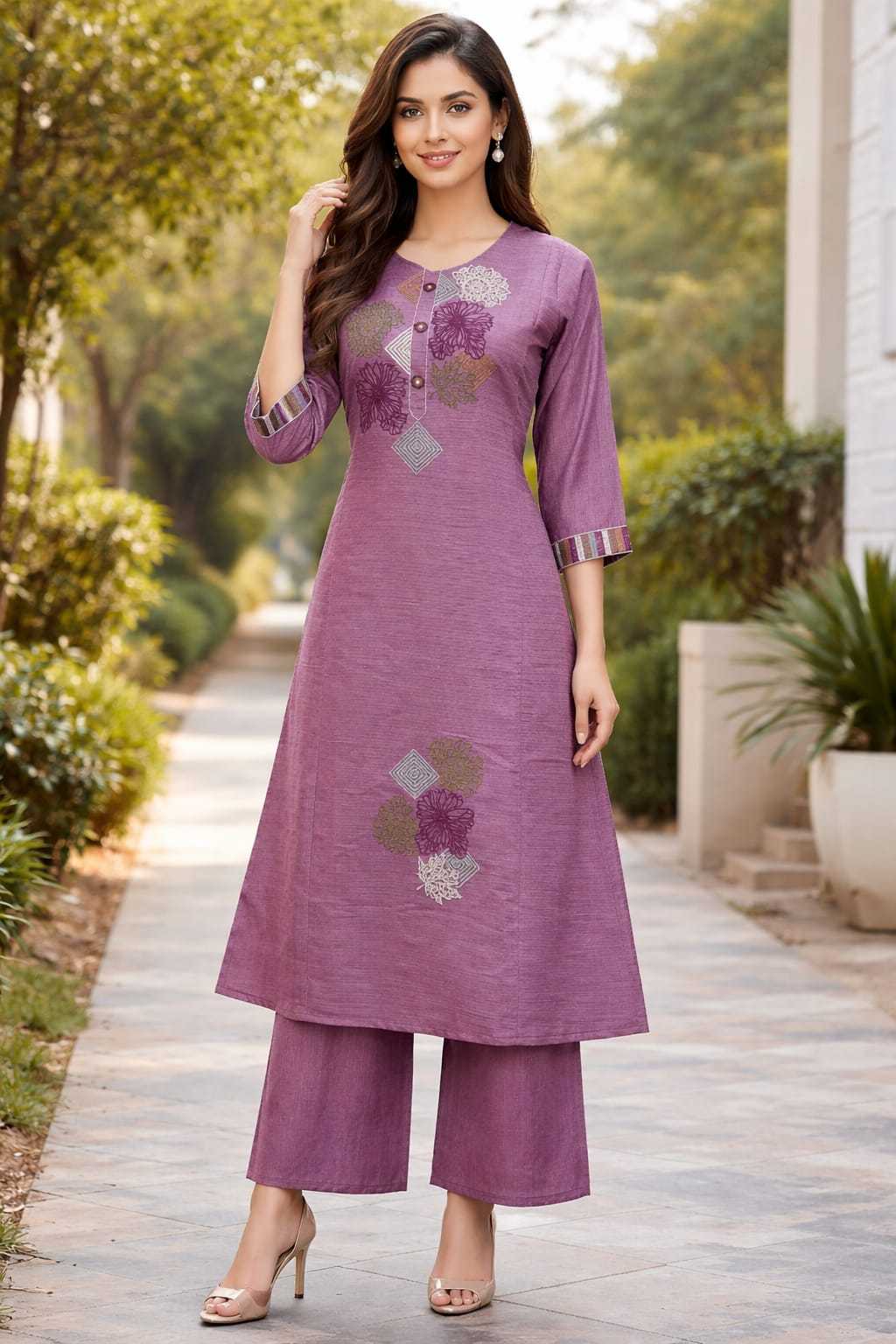 INDAIN CULTURE LAUNCH DEVUU-2 ALINE COARD SET WITH PLAZZO WHOLESALE IN SURAT
