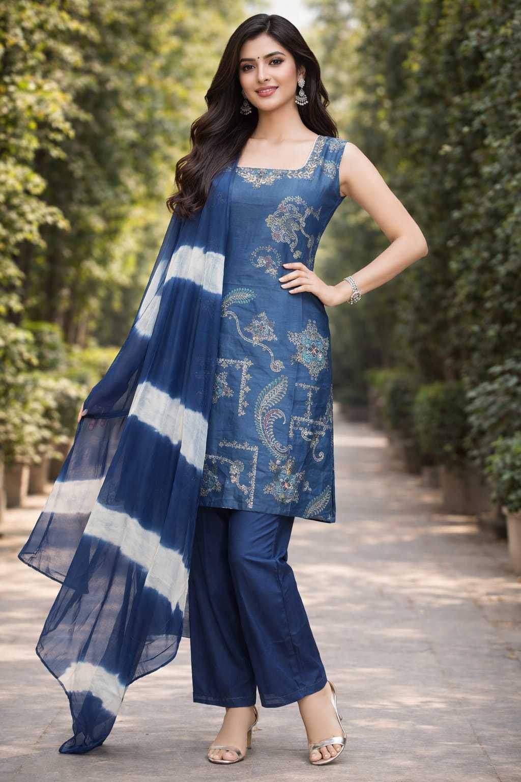 VMORA TRENDZ LAUNCH NOOR-1 WESTRN 3PCS AND NECK WORK IN WHOLESALE  