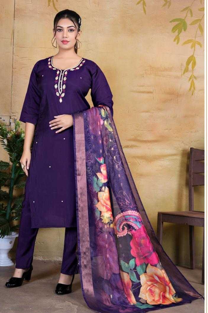 INDIAN CULTURE LAUNCHING ALIA-2 HAND WORK 3PCS IN WHOLESALE