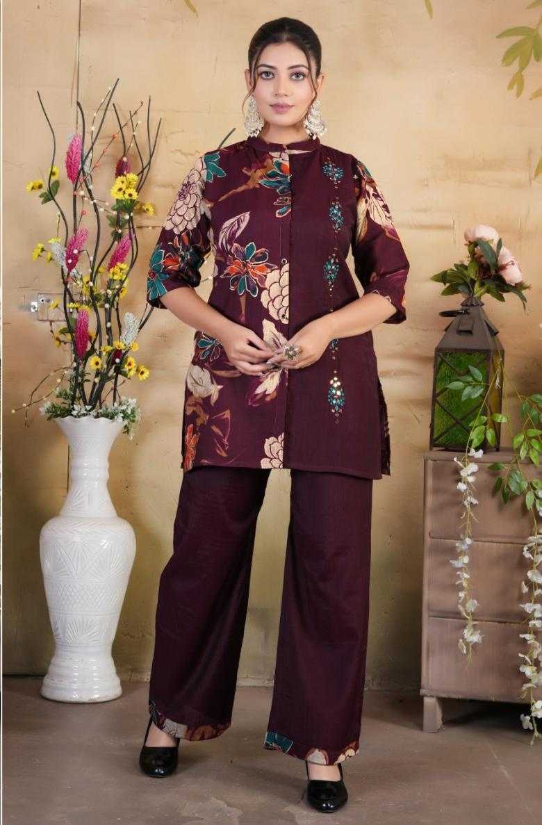 VMORA TRENDZ LAUNCH VAMIKA-2 DESIGNER CORD SET HALF PRINT IN WHOLESALE IN USA AND CALIFORNIA